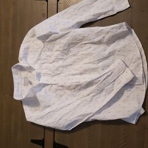Boys nice dress shirt. White /gray. Size boys l/g. 10/12
